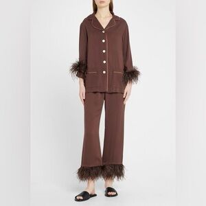 Daily Sleeper Double Feathers Party Pajama in Whisky Brown